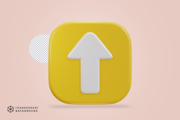 Up arrow icon on 3d rendering vector illustration