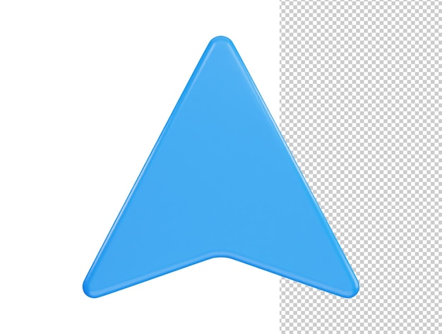 Icona freccia su con elemento trasparente illustrazione icona vettoriale 3d