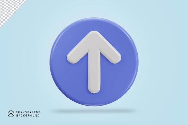 up arrow icon with circle button 3d vector illustration