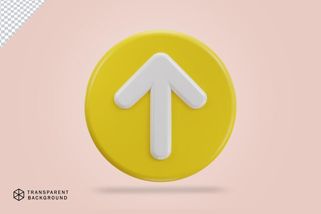 up arrow icon with circle button 3d vector illustration