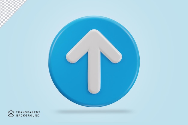 up arrow icon with circle button 3d vector illustration