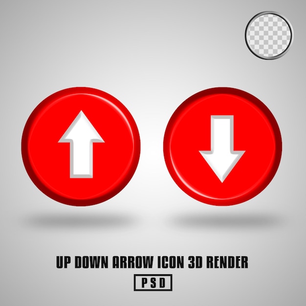 Up down arrow icon 3d render