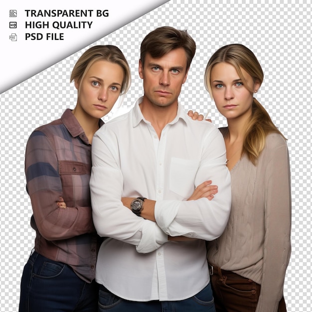 PSD uparta europejska rodzina ultra realistyczny styl biały tył