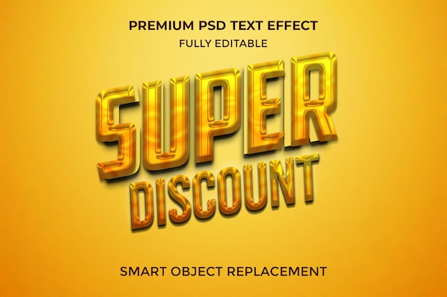 PSD sconto speciale effetto testo in stile 3d