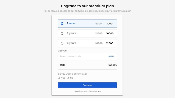 PSD upgrade to our premium plan