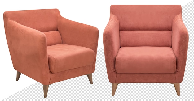 PSD upholstered armchair for the office or at home. isolated from the background. in different angles