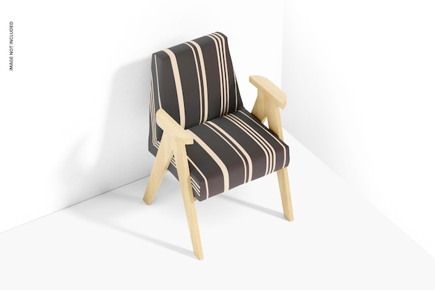 PSD upholstery wooden chair mockup