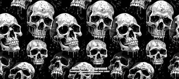 Upiorne czaszki i duchy Błyszczące tło Halloween