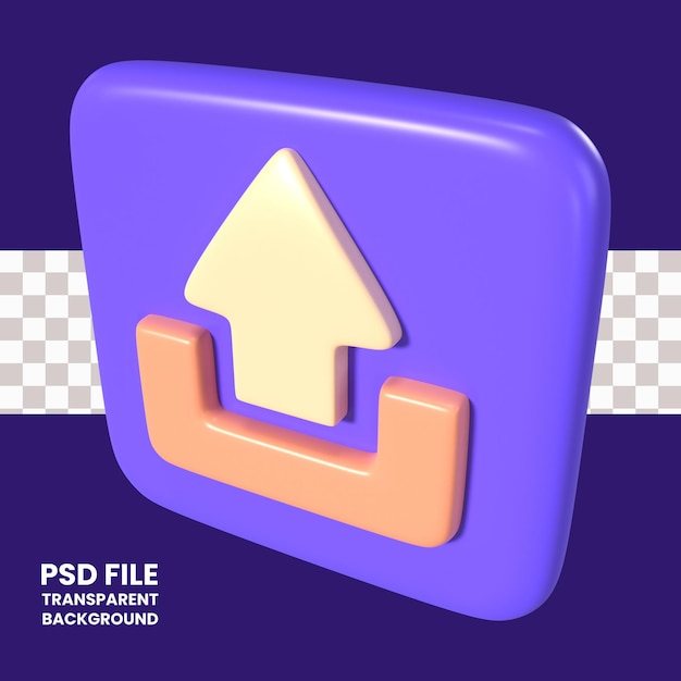 Upload 3d illustration icon