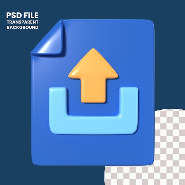 Upload 3d illustration icon