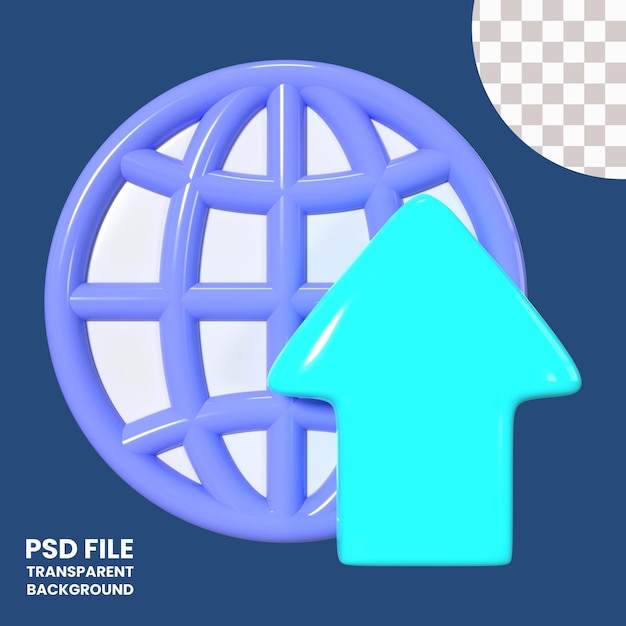 PSD Загрузить иконку 3d-иллюстрации