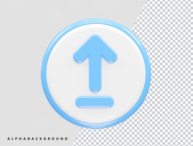 upload icon 3d rendering illustration element