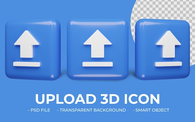 PSD 分離された3dレンダリングでアイコンをアップロード