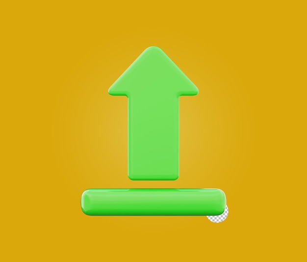 Upload icoon computing symbool 3d render illustratie geïsoleerd op transparante achtergrond