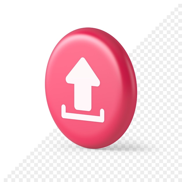 Upload pijl-omhoog document multimedia bestandsuitwisseling cyberspace opslag 3D-realistisch pictogram