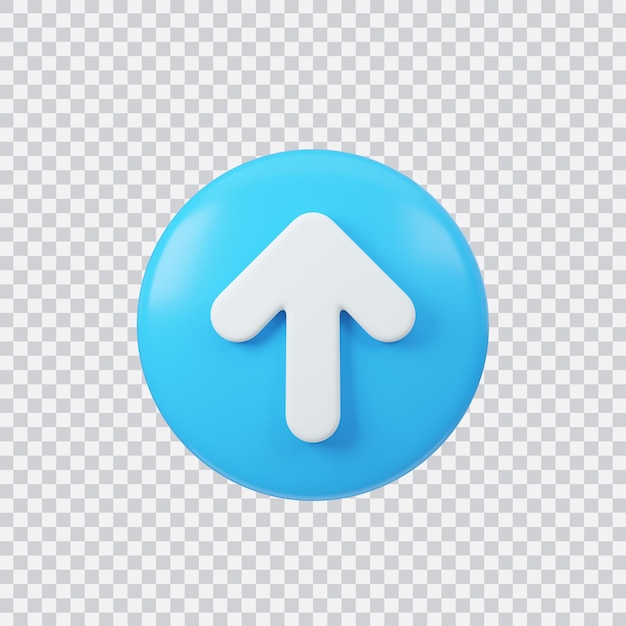 upload sign 3d render interface button isolated on white
