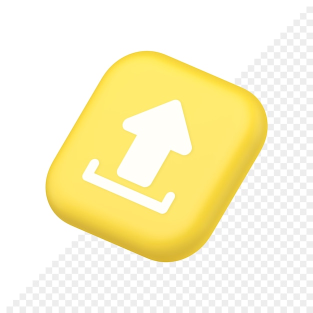 Upload up arrow button document multimedia file exchange cyberspace storage 3d isometric icon