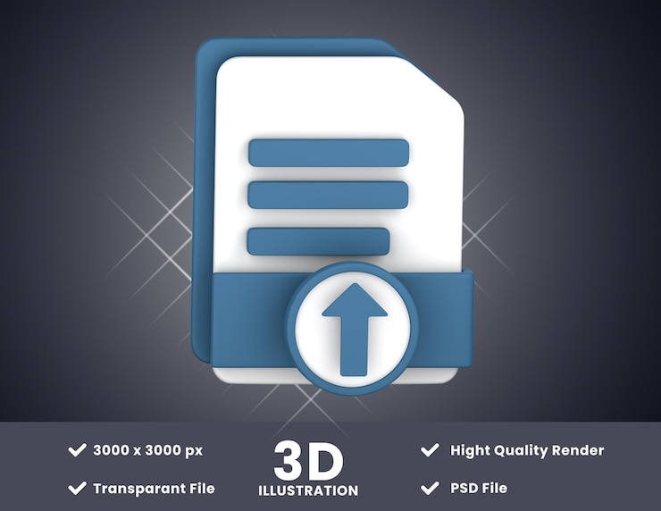 PSD uploaded file3d illustration suitable for your design