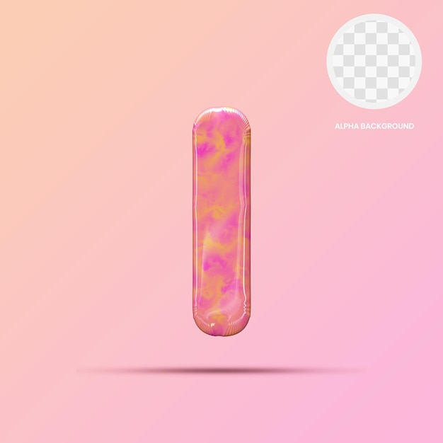 Uppercase i lollipop 3d render