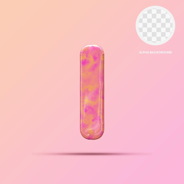 Uppercase I Lollipop 3D Render