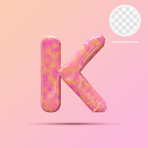 PSD render 3d di k lollipop maiuscolo