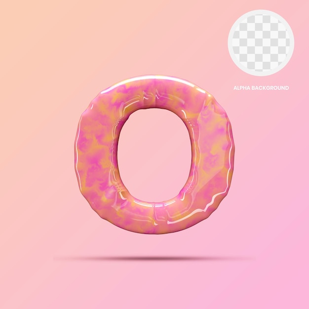 Uppercase o lollipop 3d render