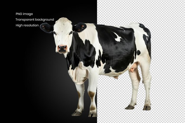 PSD upright cow isolated on white background