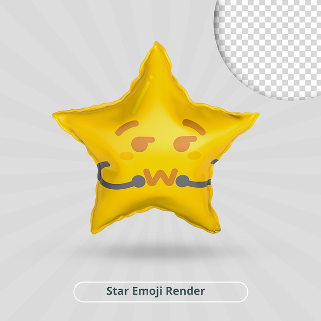 Ups emoji gwiazda renderowania 3d