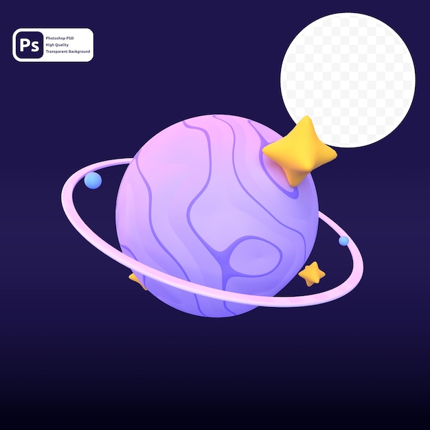 uranus in 3d render for graphic asset web presentation or other
