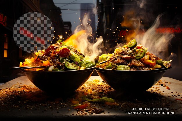 PSD urban bbq bowls savor the essence of the city with urba on transparent background