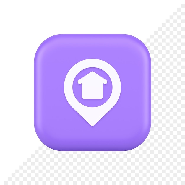Urban bygning placering find knap hus kort nål web applikation 3d realistisk ikon