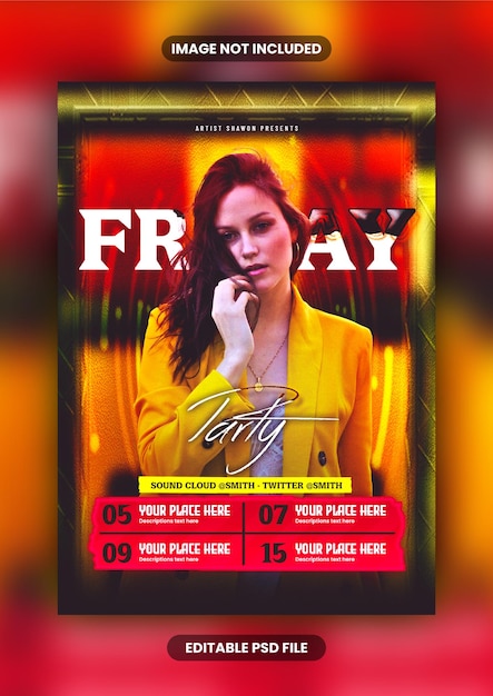 urban club dj summer night music event party flyer or social media banner and facebook post template