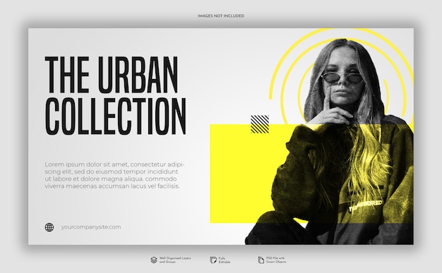 PSD urban collection fashion model banner template