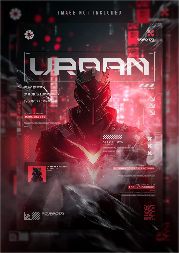 PSD urban cyberpunk warrior
