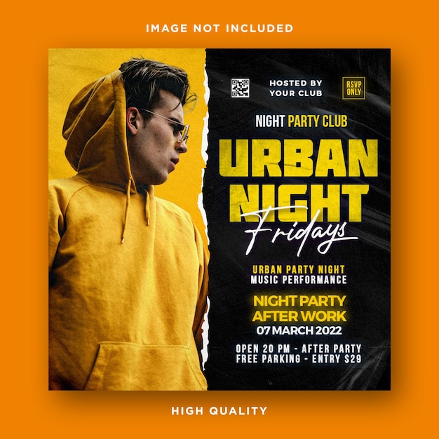 Urban fashion flyer template design