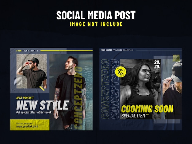 Urban fashion social media post template