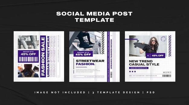 PSD urban fashion social media post template