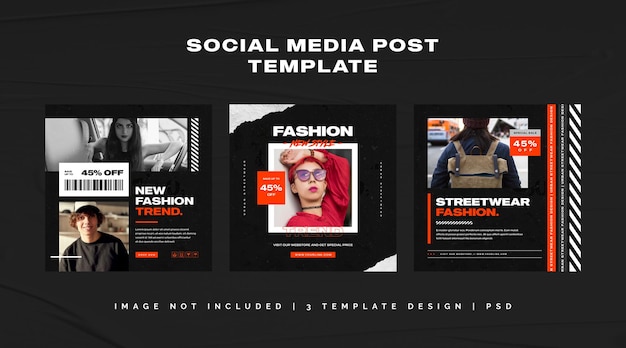 Urban fashion social media post template