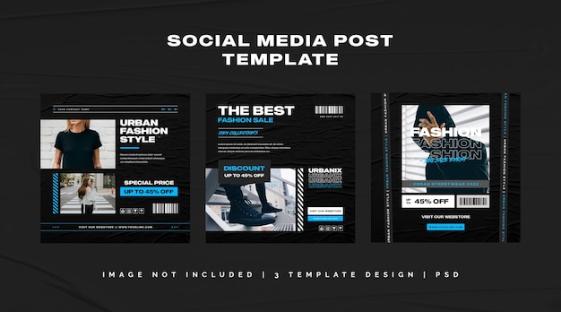 PSD urban fashion social media post template