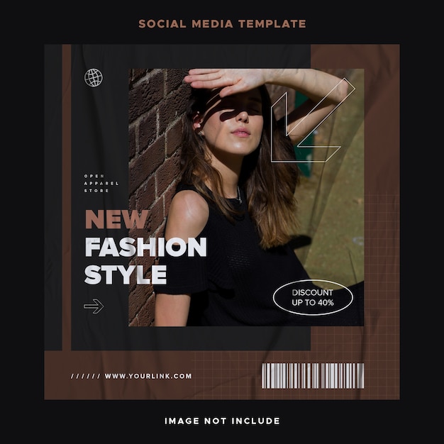 Urban fashion social media post template