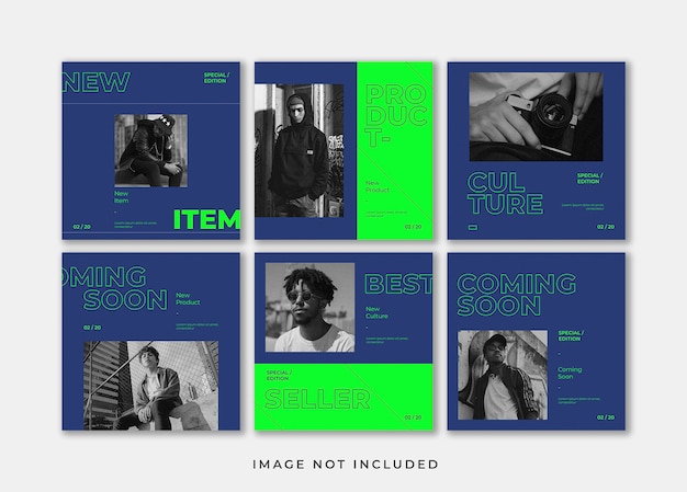 PSD urban fashion social media post template