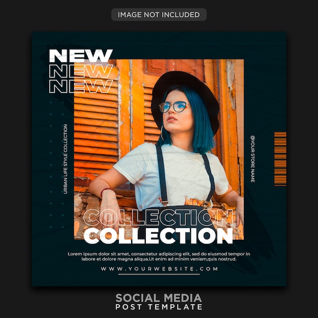 Urban fashion social media post template