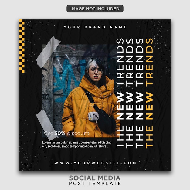 Urban fashion social media post template