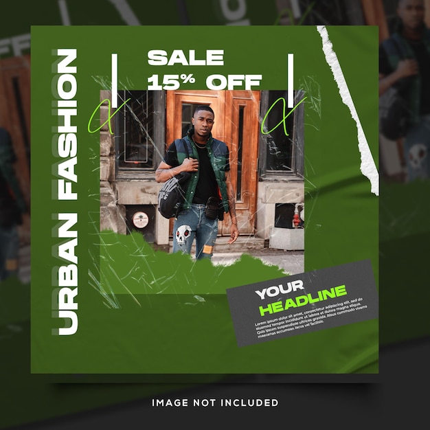 Urban fashion social media post template