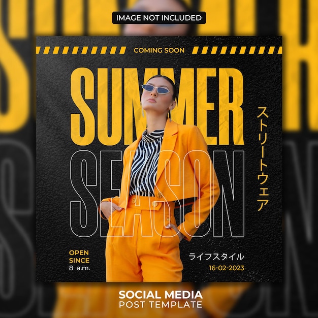 PSD urban fashion social media post template