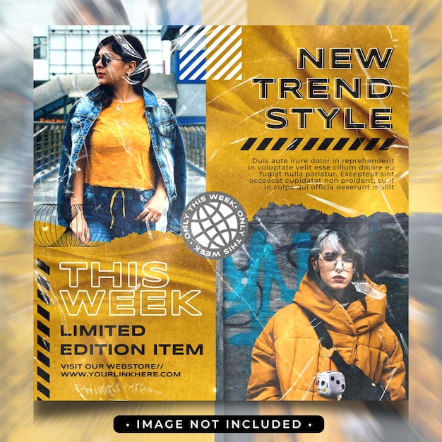 Urban fashion streetwear banner instagram post-sjabloon