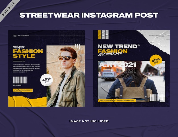 Urban fashion streetwear instagram postsjabloon