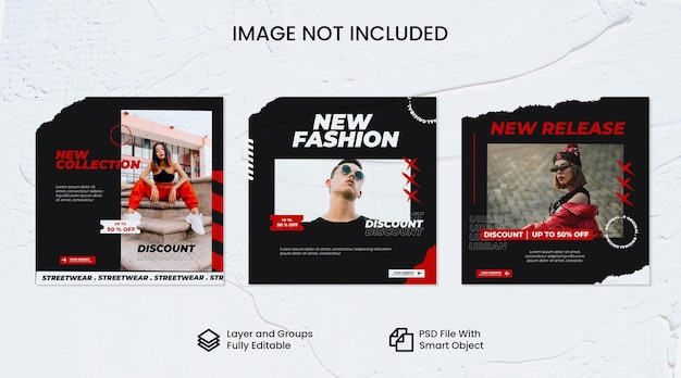 Urban fashion streetwear social media template