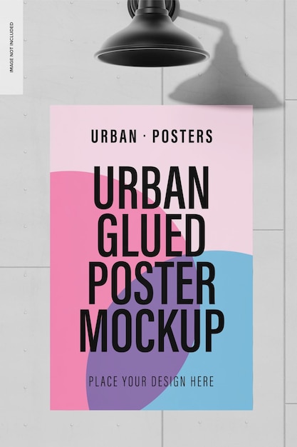 PSD mockup di poster incollato urbano, vista frontale