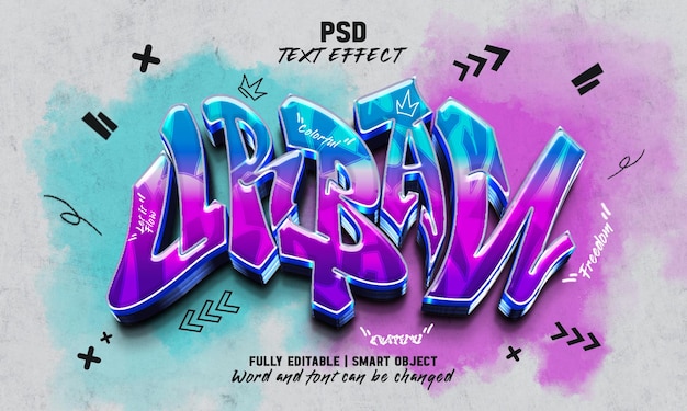 PSD urban graffiti editable text effect